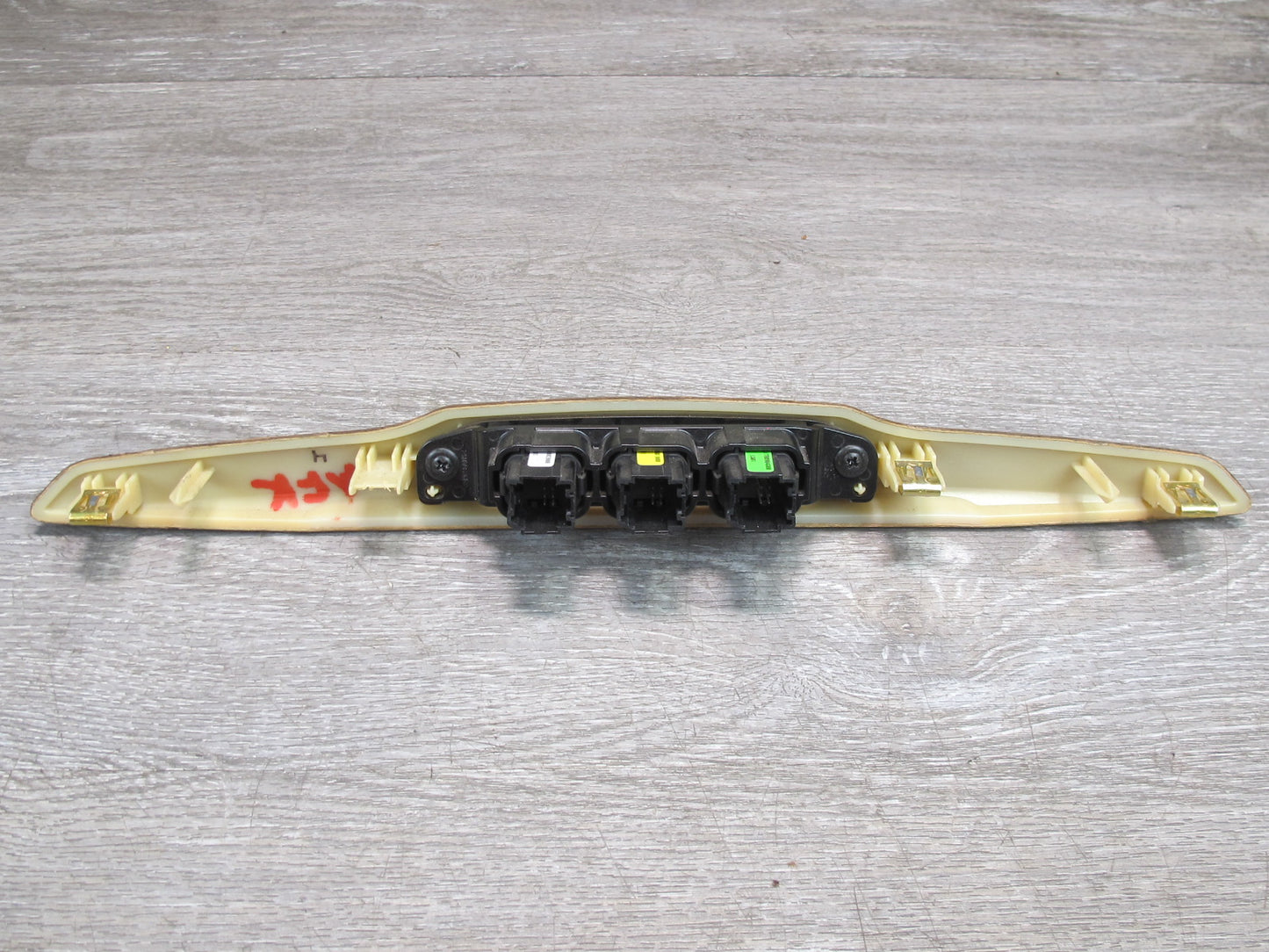 11-12 Fisker Karma Dash Hazard Switch & Rear Center Console Wood Trim Set OEM