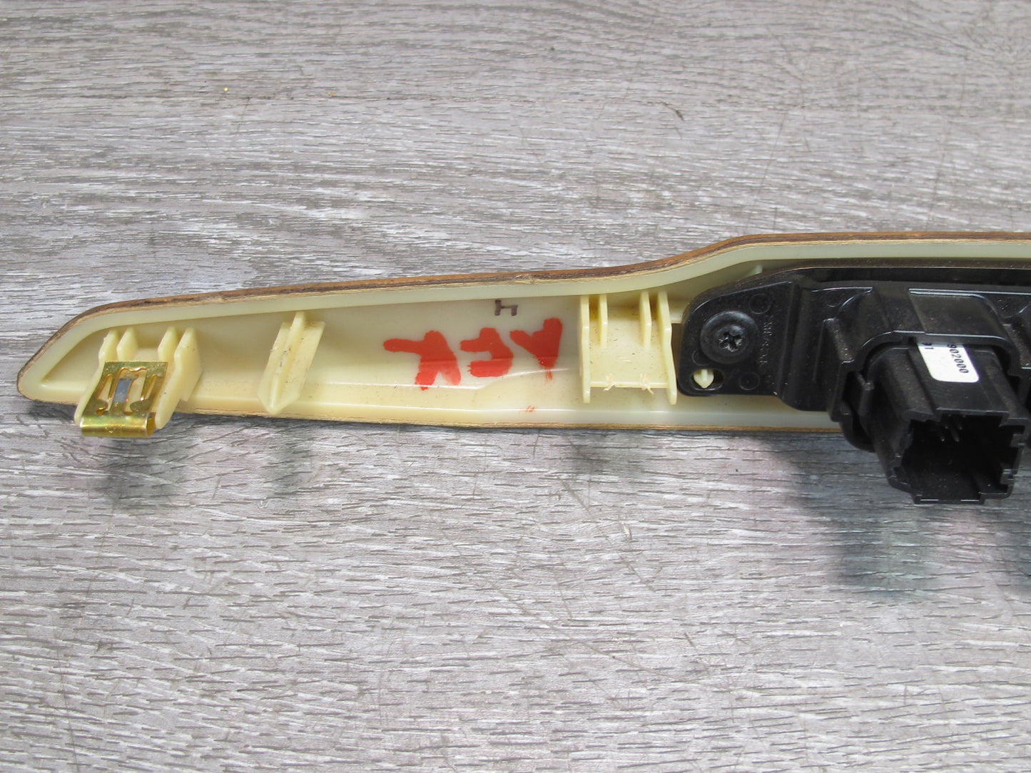 11-12 Fisker Karma Dash Hazard Switch & Rear Center Console Wood Trim Set OEM