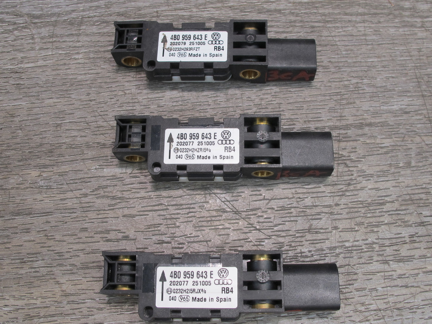 06-12 BENTLEY CONTINENTAL FLYING SPUR LEFT & RIGHT SIDE SRS AIRBAG IMPACT SENSOR 6PCS OEM