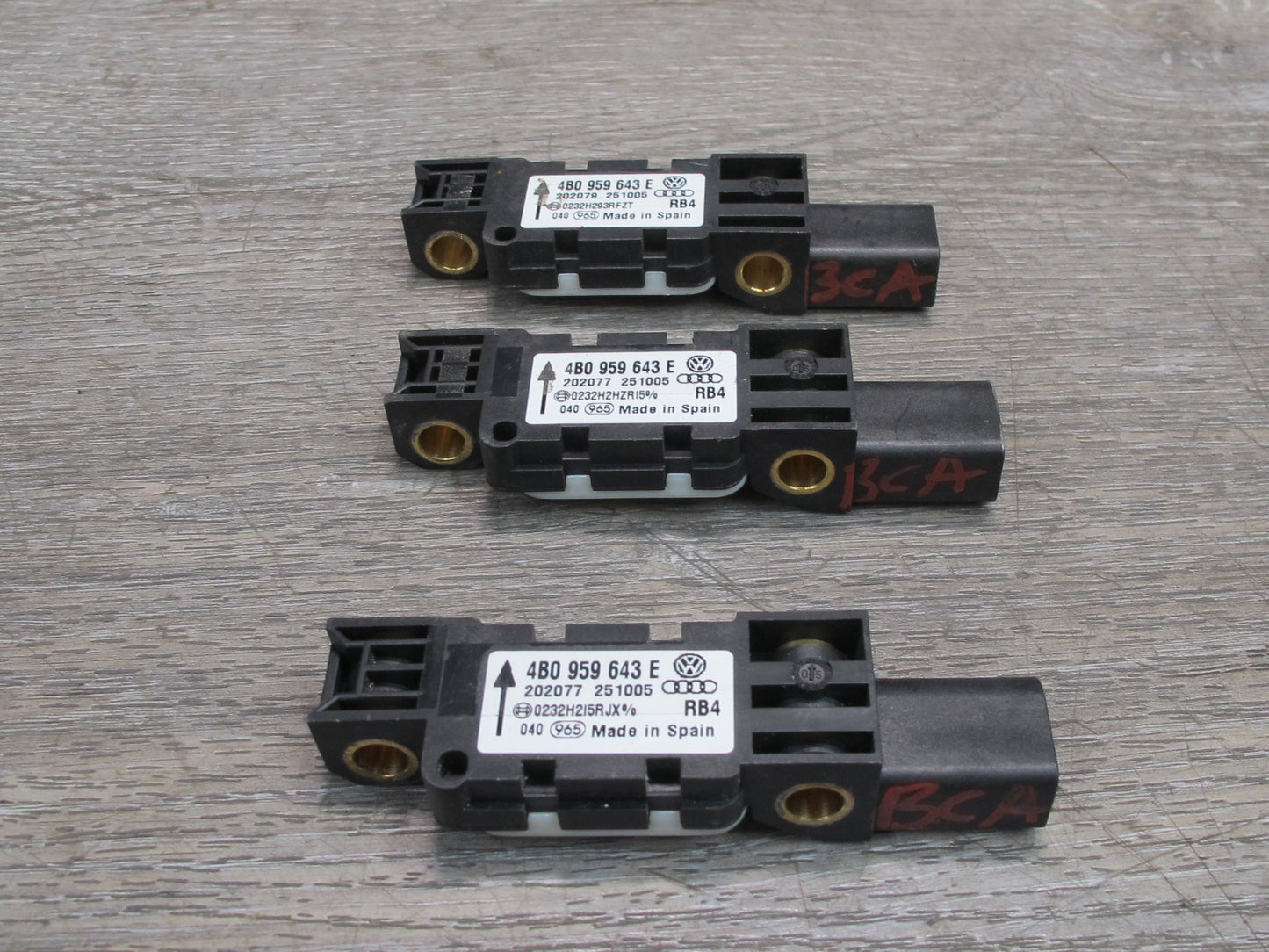 06-12 BENTLEY CONTINENTAL FLYING SPUR LEFT & RIGHT SIDE SRS AIRBAG IMPACT SENSOR 6PCS OEM