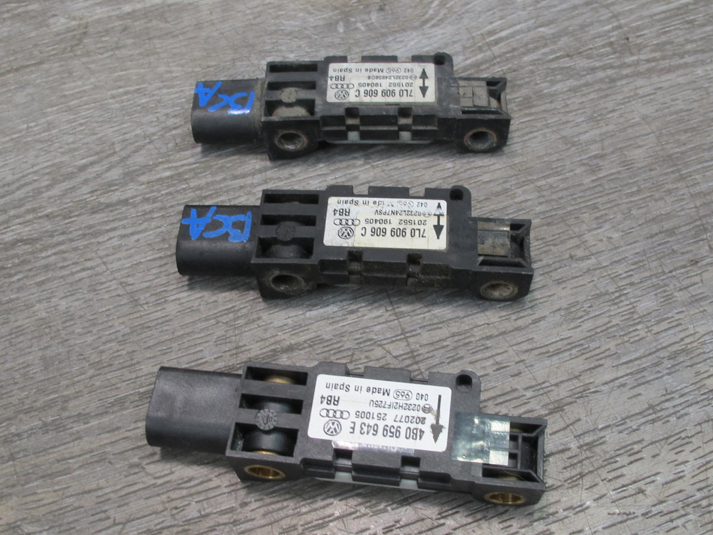 06-12 BENTLEY CONTINENTAL FLYING SPUR LEFT & RIGHT SIDE SRS AIRBAG IMPACT SENSOR 6PCS OEM