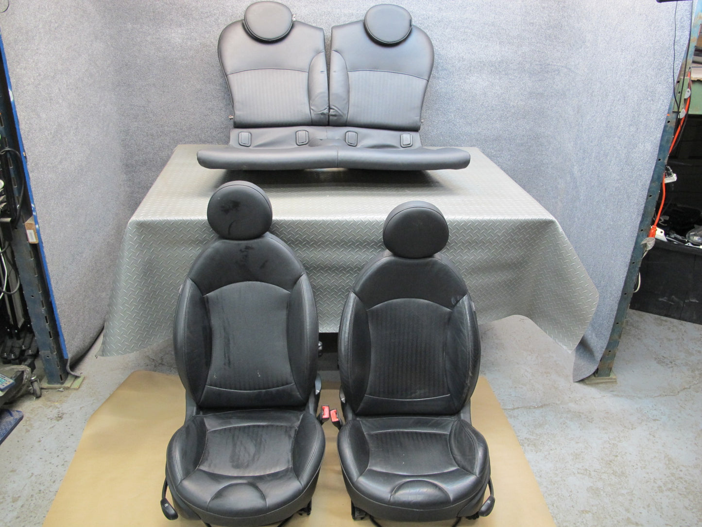 07-09 Mini Cooper R56 Front & Rear Sport Heated Perforated Leather Seat OEM