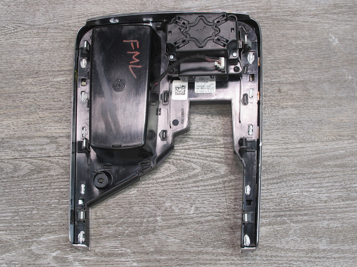 13-15 Mercedes W166 X166 Center Console Trim Bezel Panel w Media Switch OEM