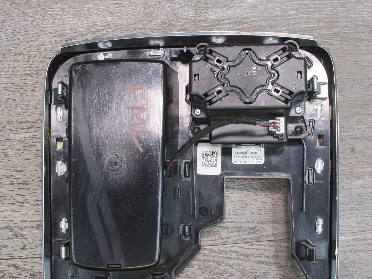 13-15 Mercedes W166 X166 Center Console Trim Bezel Panel w Media Switch OEM