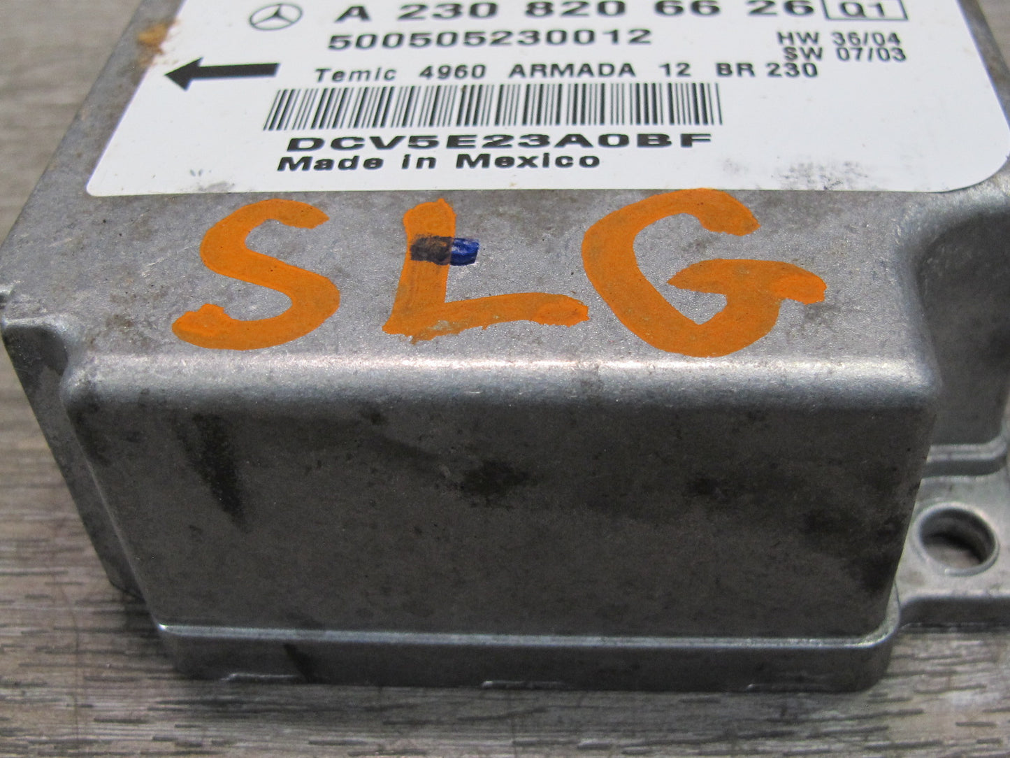 03-08 MERCEDES R230 SL500 SRS AIRBAG CONTROL MODULE UNIT 2308206626 OEM