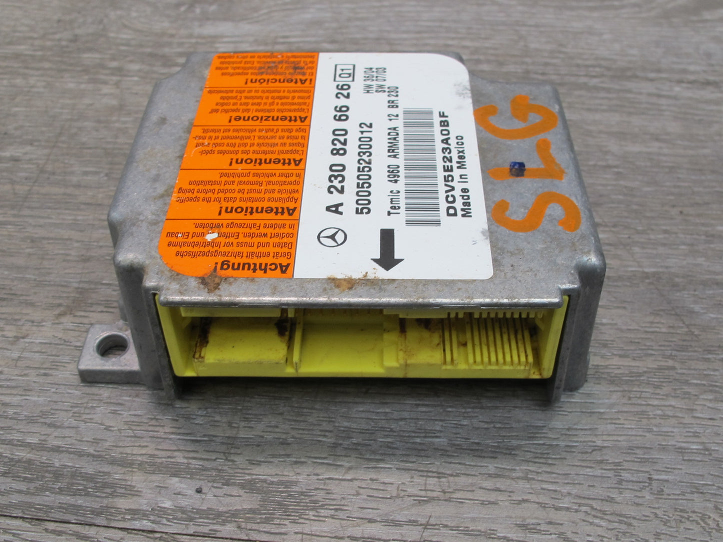 03-08 MERCEDES R230 SL500 SRS AIRBAG CONTROL MODULE UNIT 2308206626 OEM