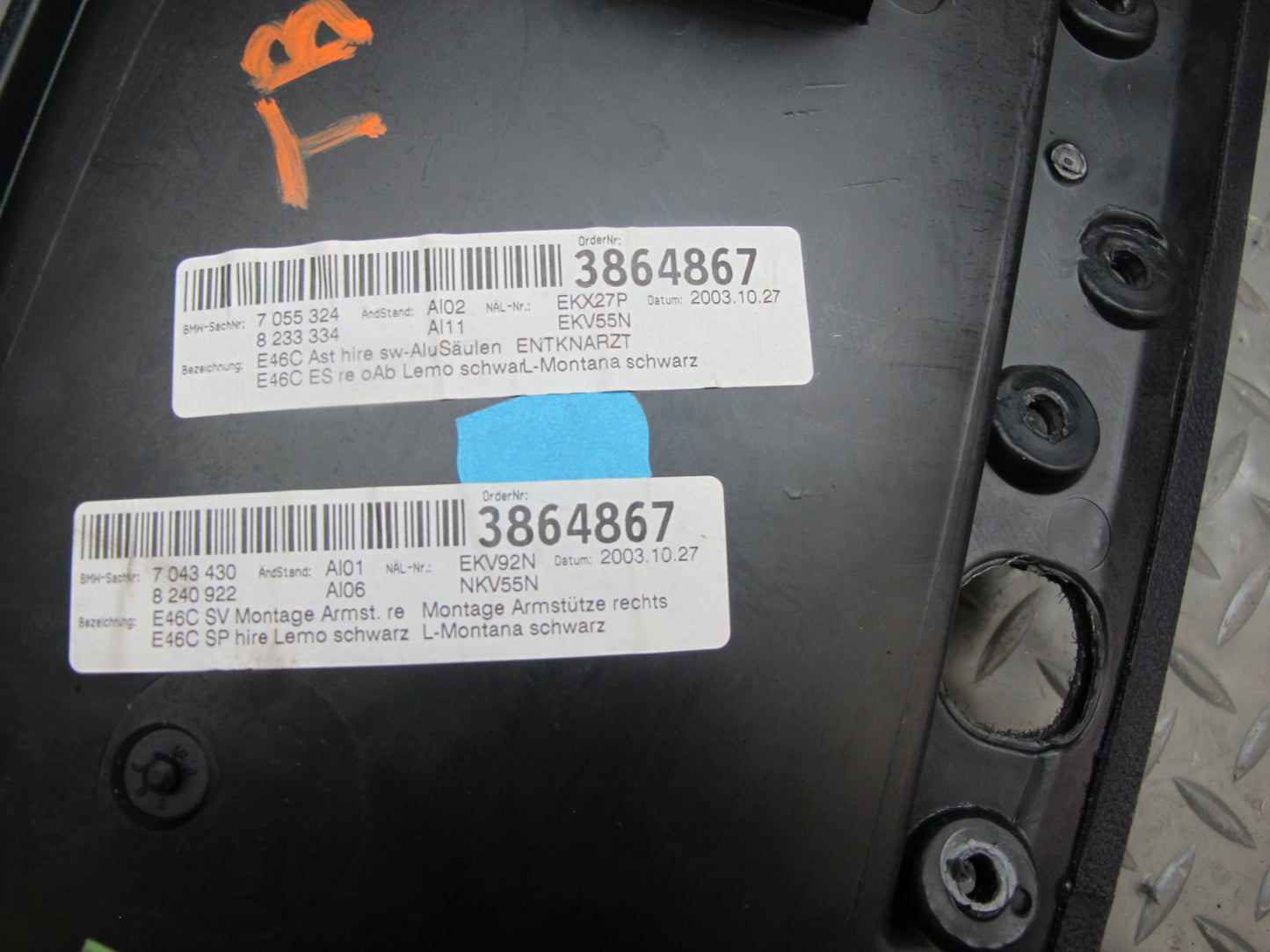 01-06 BMW E46 Convertible Rear Left & Right Quarter Trim Cover Panel OEM