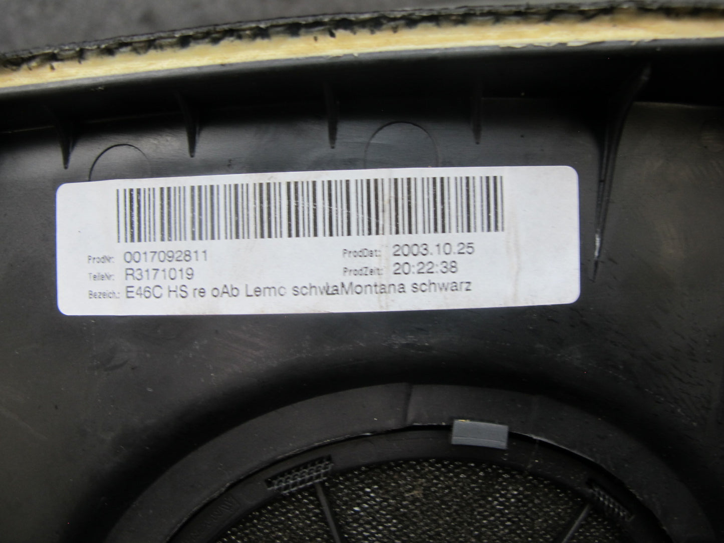 01-06 BMW E46 Convertible Rear Left & Right Quarter Trim Cover Panel OEM