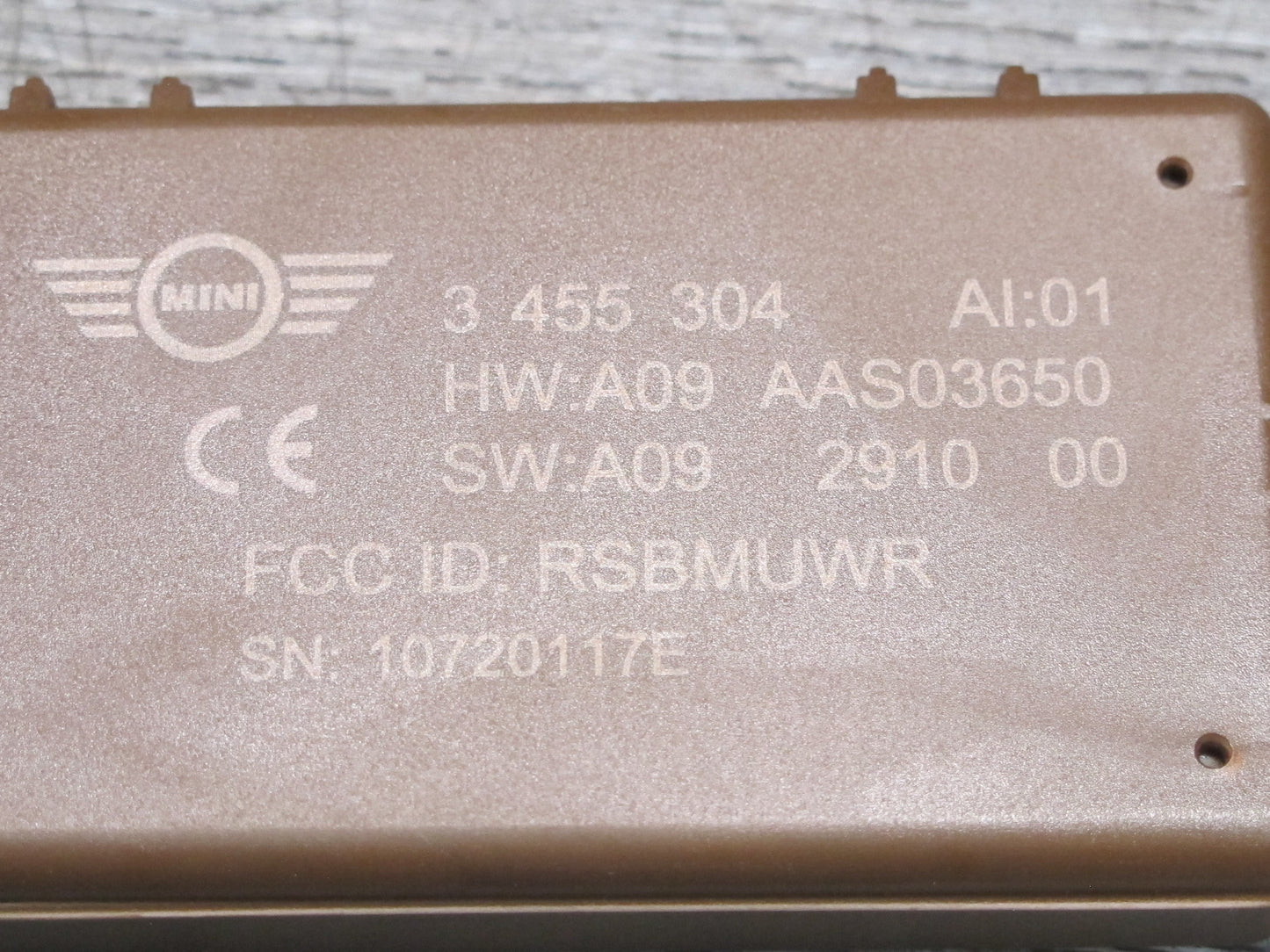 09-14 Mini Cooper R57 Convertible Front Right Dwa-alarm Control Module OEM