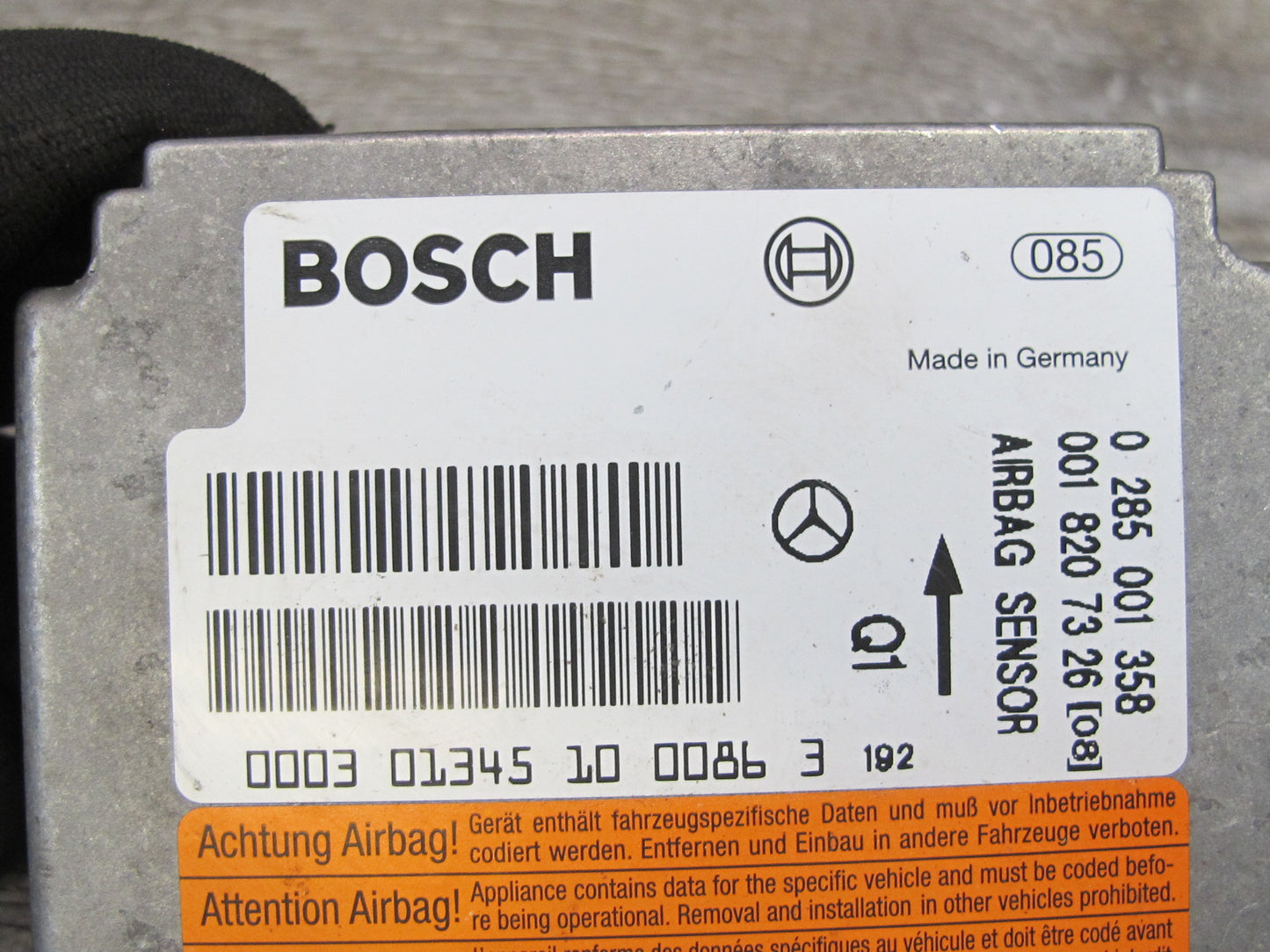 03-06 MERCEDES R230 SL500 SRS AIRBAG CONTROL MODULE UNIT 0018207326 OEM
