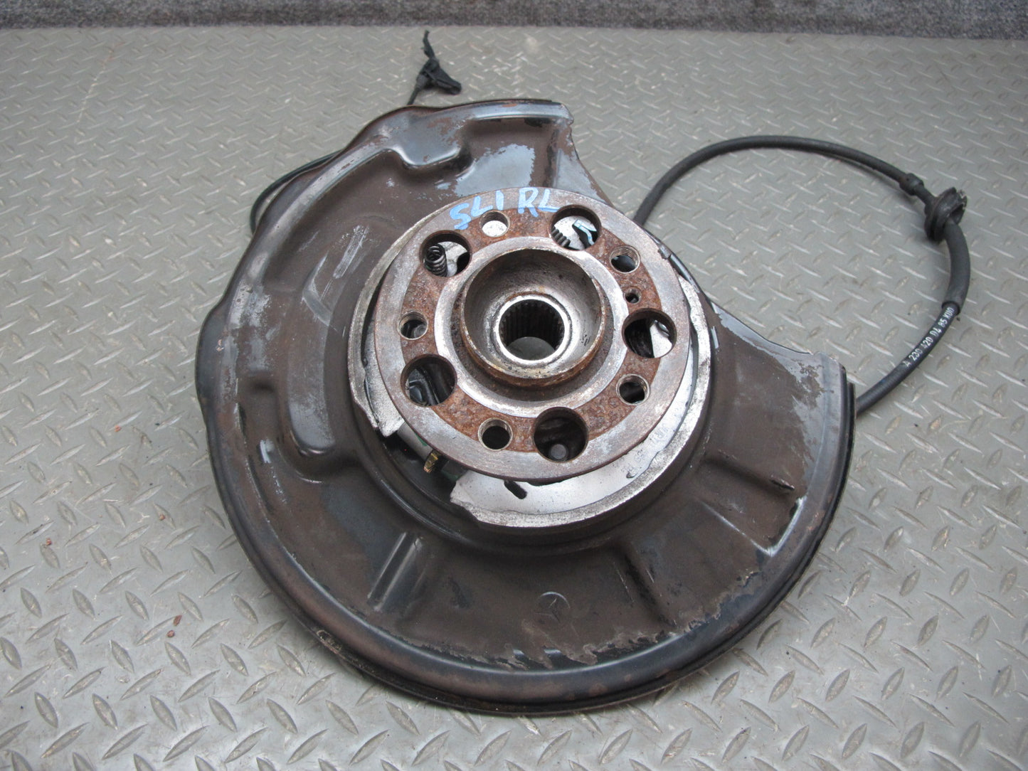 03-08 Mercedes R230 SL600 Rear Left Spindle Knuckle Wheel Hub Bearing 56K OEM