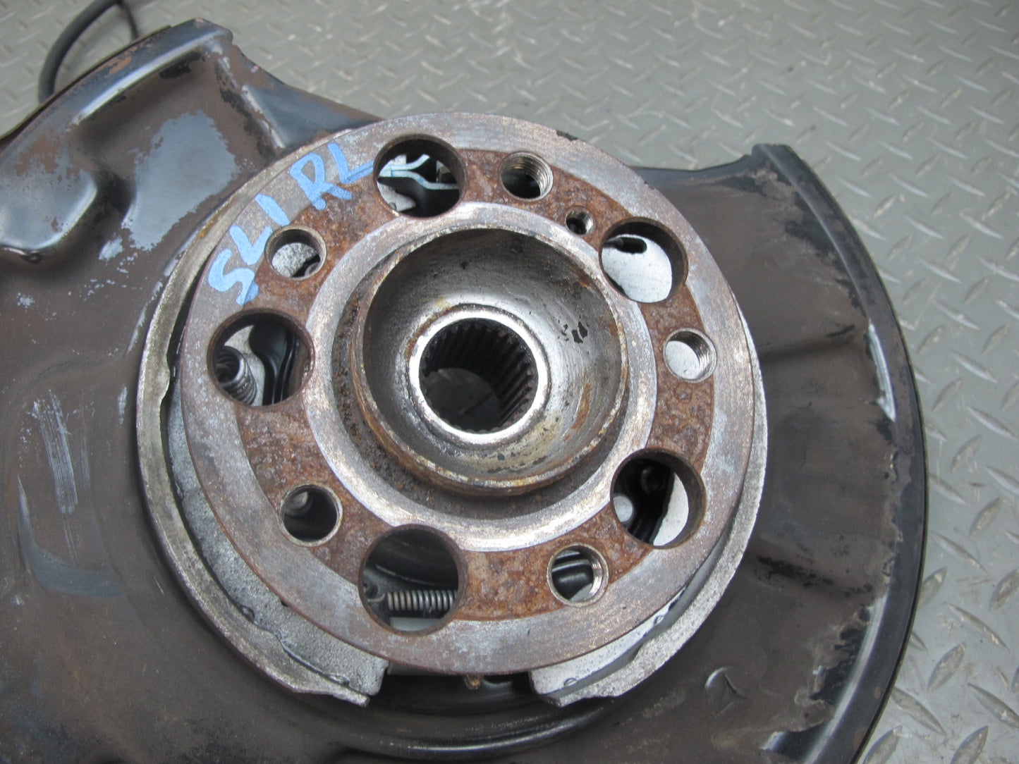 03-08 Mercedes R230 SL600 Rear Left Spindle Knuckle Wheel Hub Bearing 56K OEM