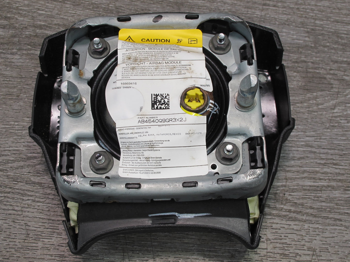 03-07 HUMMER H2 FRONT LEFT DRIVER SIDE STEERING WHEEL SRS AIRBAG OEM