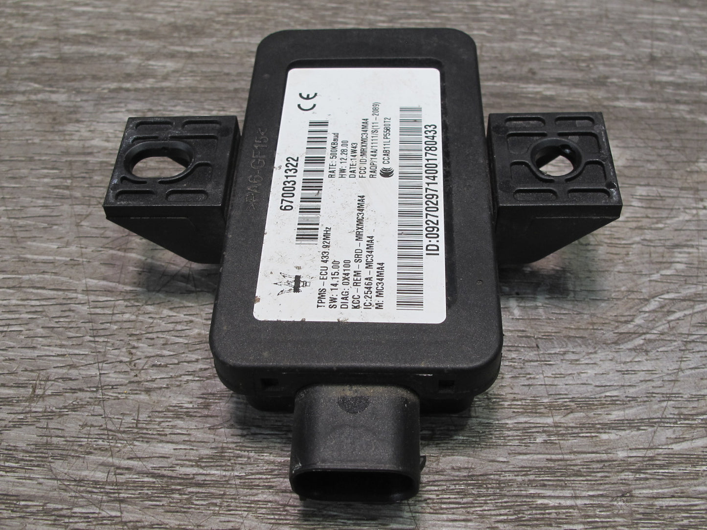 14-17 Maserati Ghibli M157 SQ4 Tmps Tire Pressure Monitor Sensor 670031322 OEM