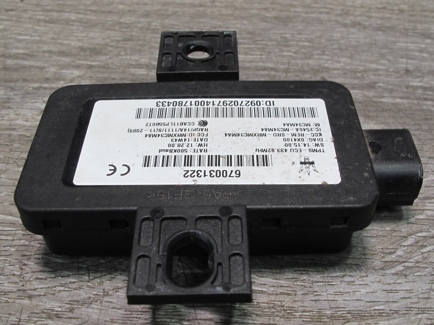 14-17 Maserati Ghibli M157 SQ4 Tmps Tire Pressure Monitor Sensor 670031322 OEM