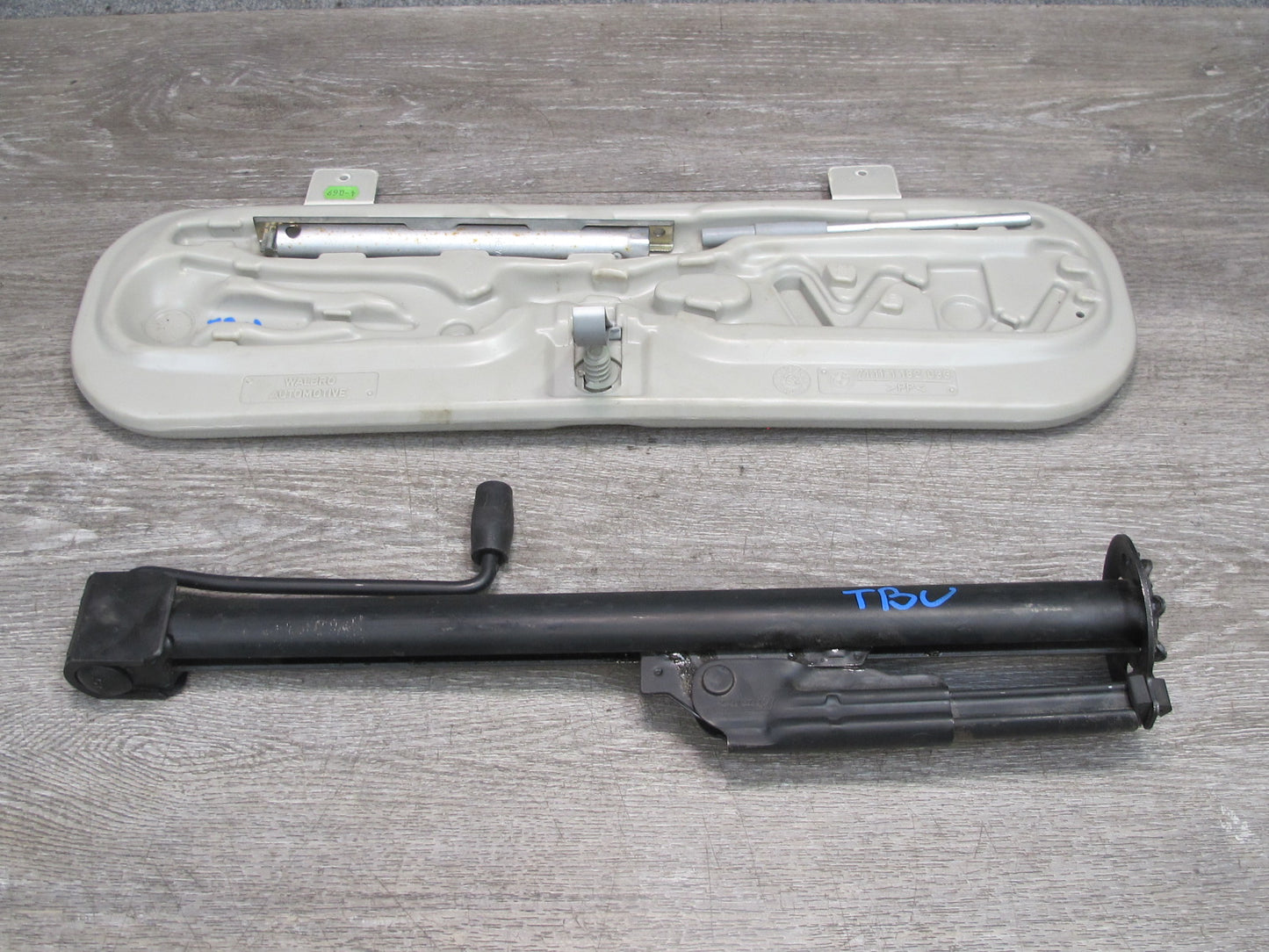 94-99 BMW E36 Emergency Spare Tire Lift Jack Tool w Tray Holder OEM