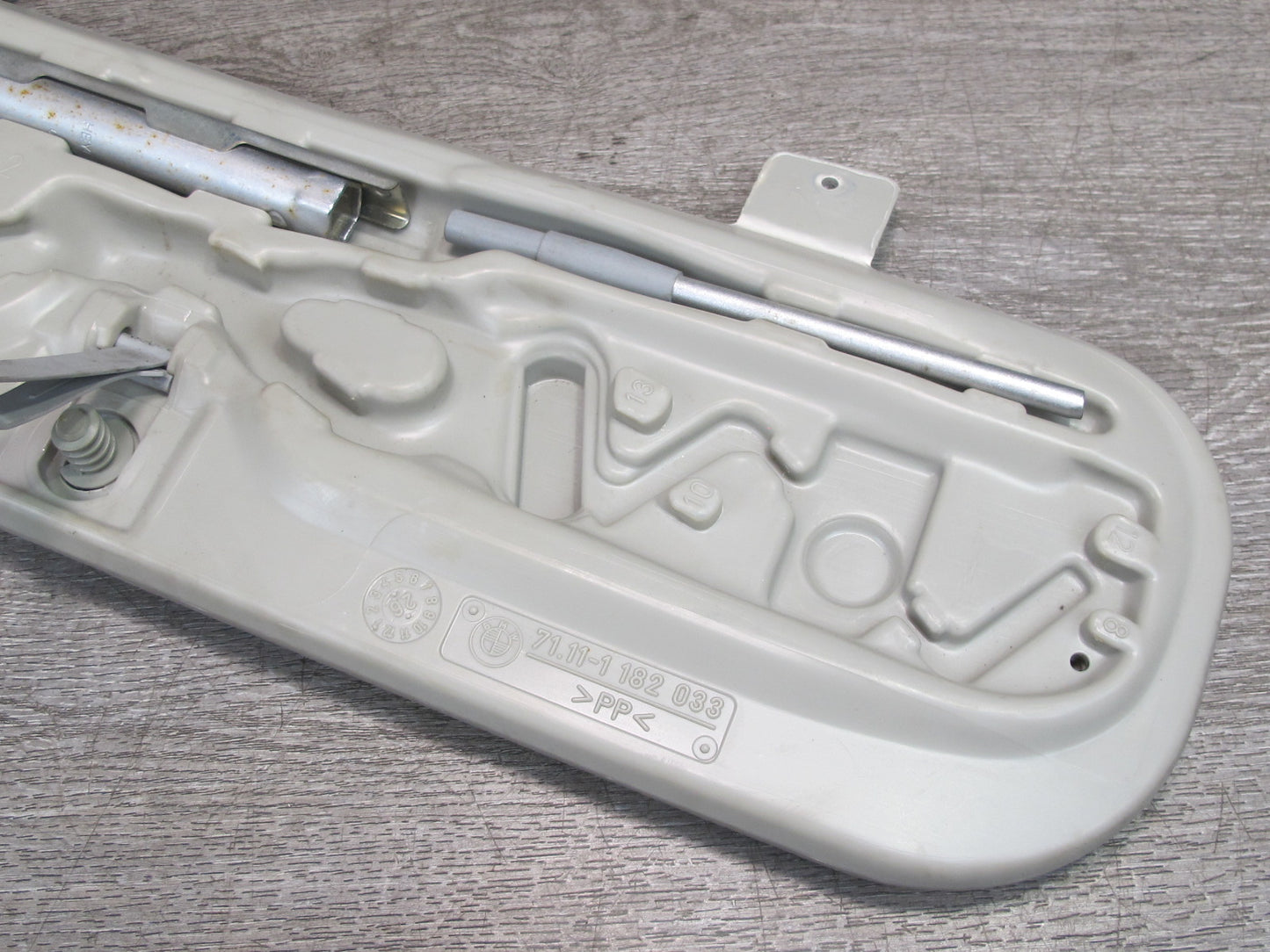 94-99 BMW E36 Emergency Spare Tire Lift Jack Tool w Tray Holder OEM