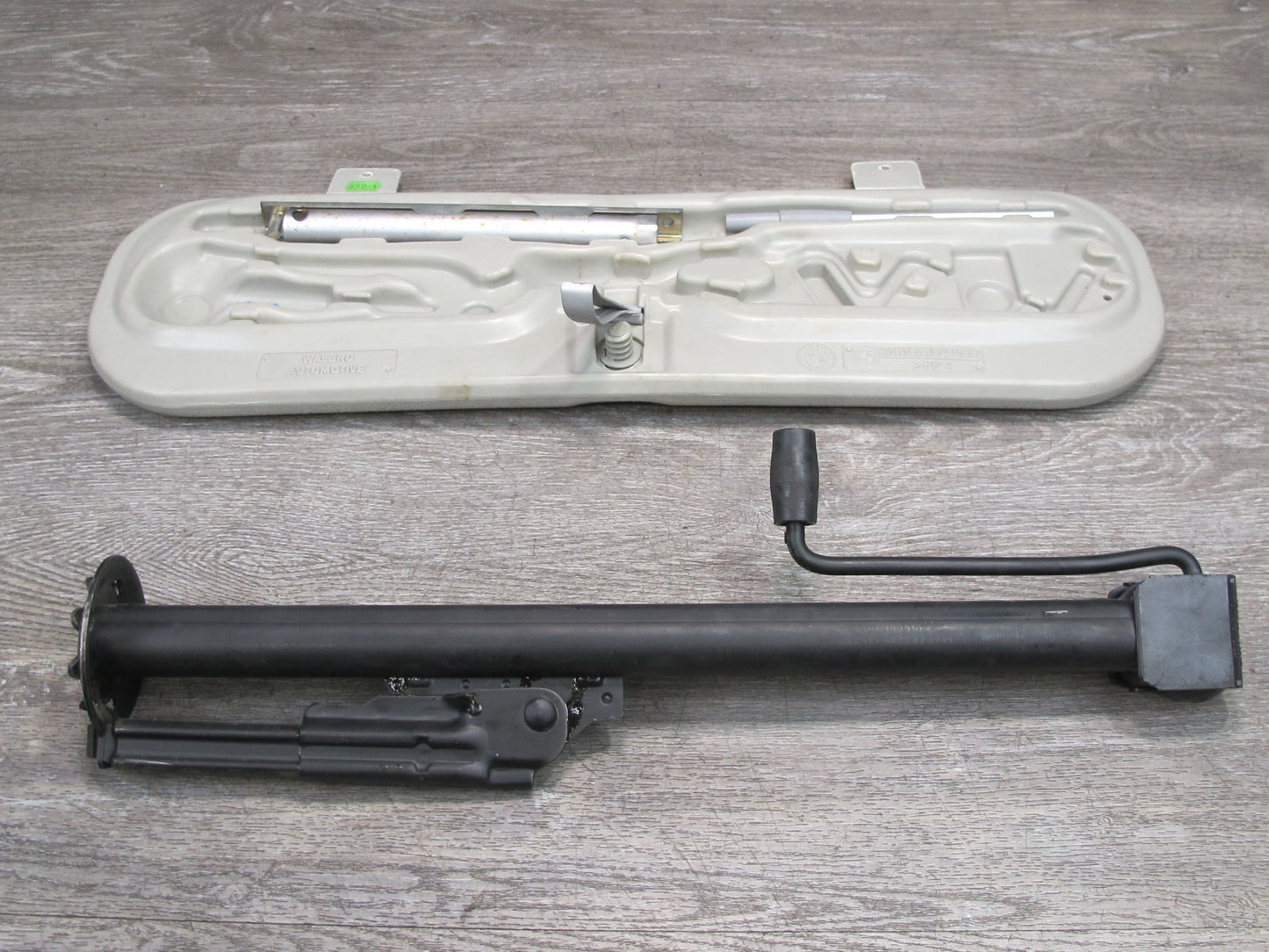 94-99 BMW E36 Emergency Spare Tire Lift Jack Tool w Tray Holder OEM