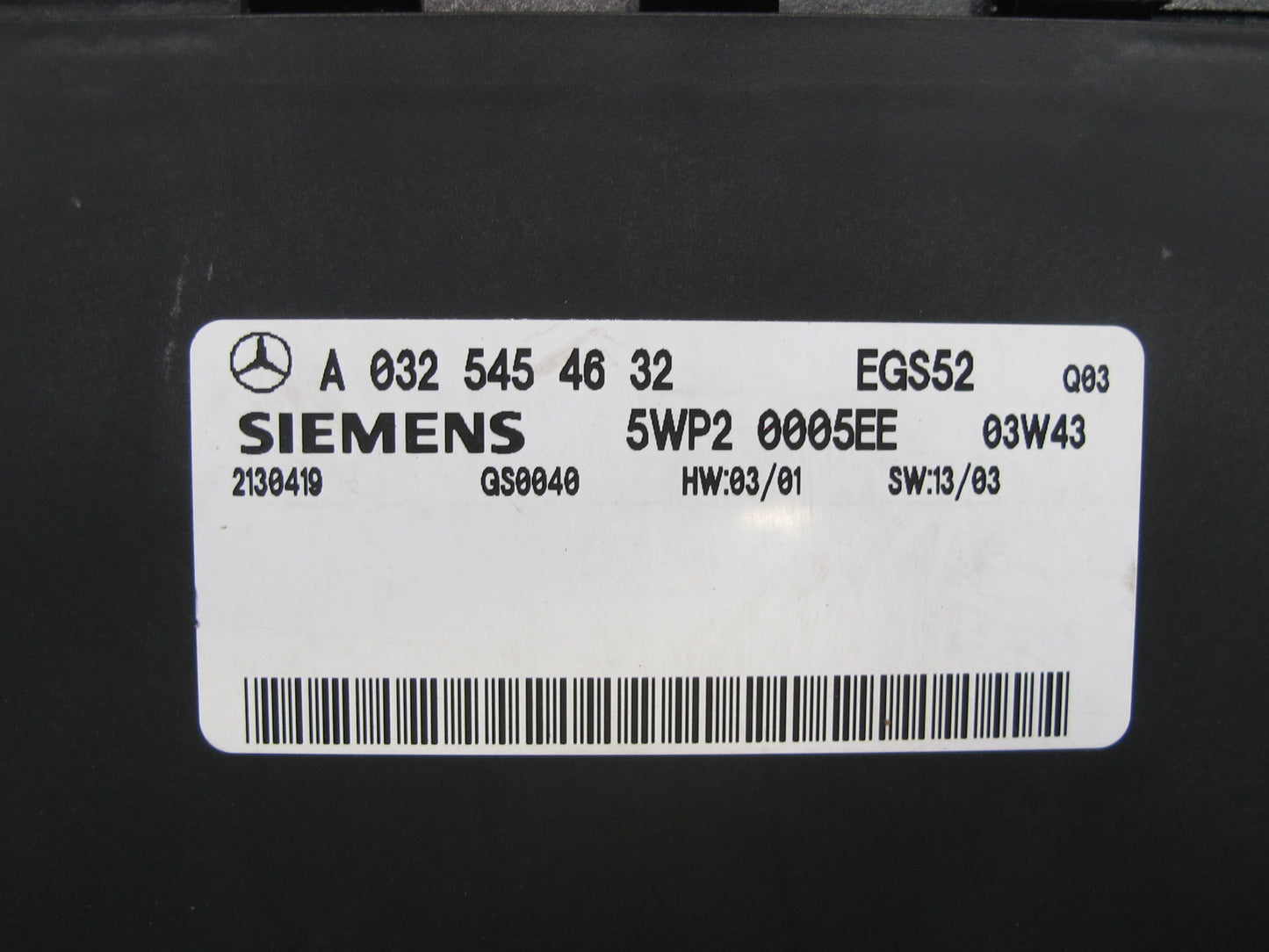 04-06 Mercedes R230 SL600 TCM Transmission Control Module Unit 0325454632 OEM