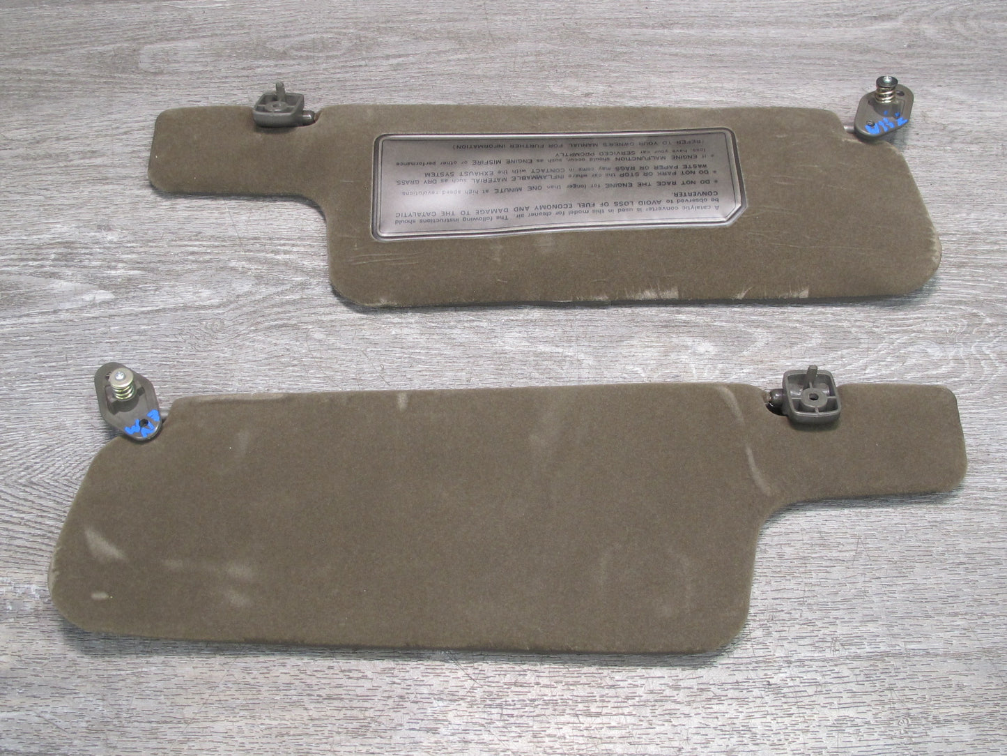 84-89 Nissan Z31 300ZX Set of 2 Front Left & Right Sun Visor Shade OEM