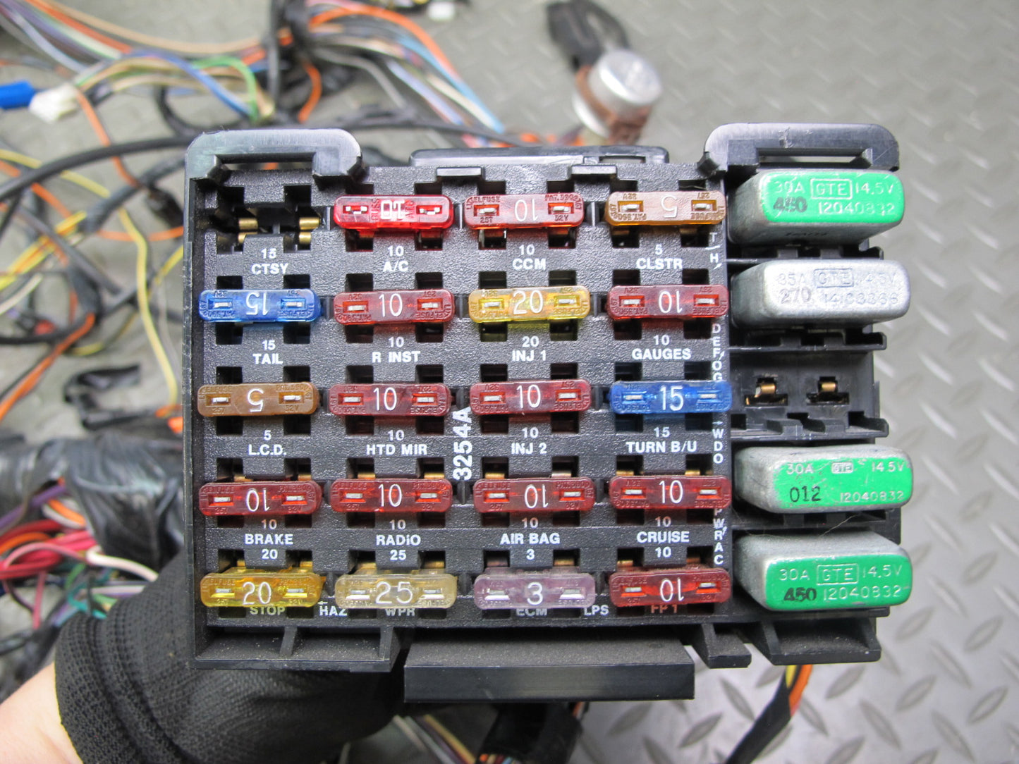 1991 Chevrolet Corvette C4 Conv Body Wire Wiring Harness w Fuse Relay Box OEM