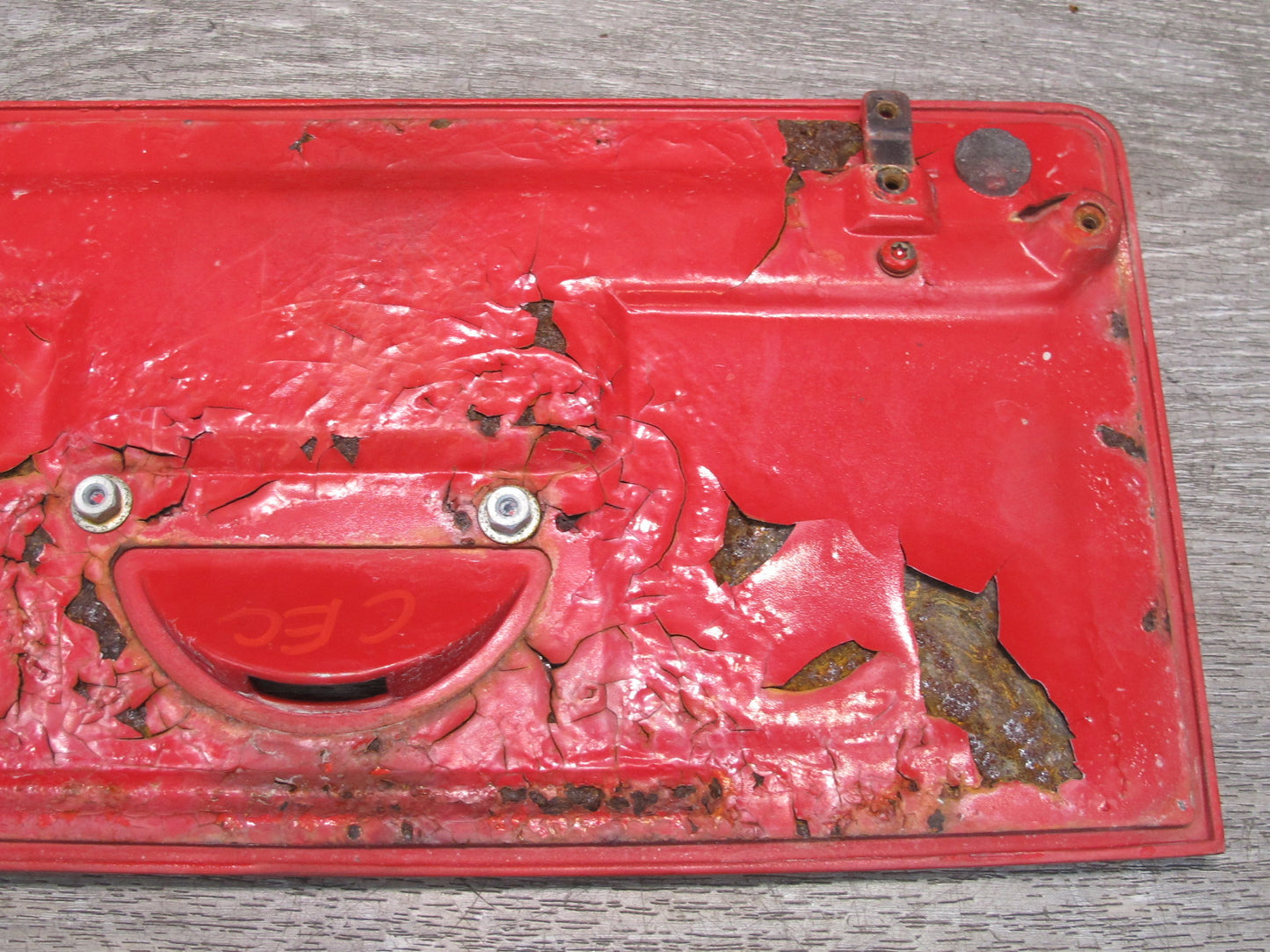 91-96 Chevrolet Corvette C4 Convertible Fuel Gas Door Lid w Emblem RED OEM
