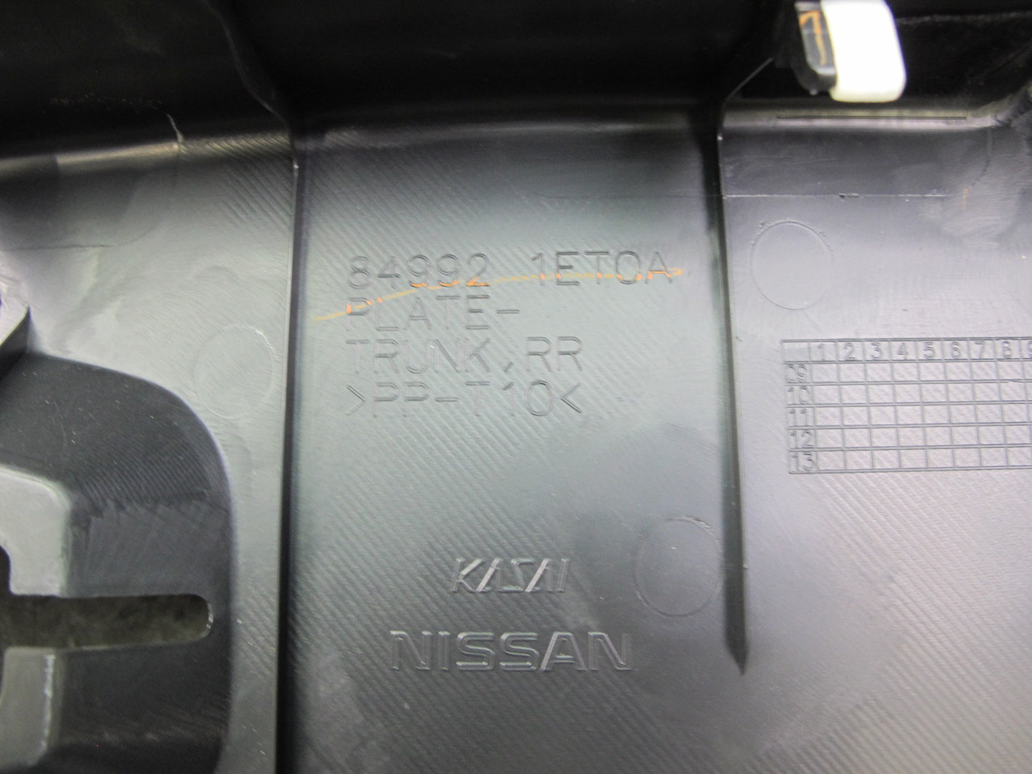 10-19 Nissan Z34 370Z Convertible Rear Trunk Scuff Sill Plate Trim Panel OEM