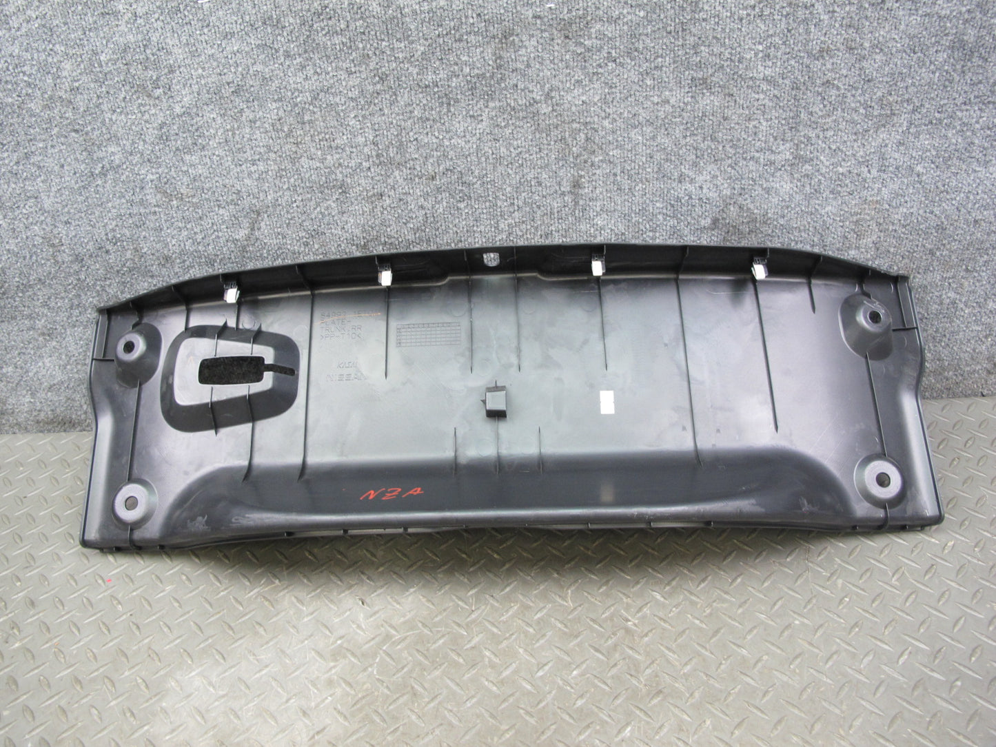 10-19 Nissan Z34 370Z Convertible Rear Trunk Scuff Sill Plate Trim Panel OEM