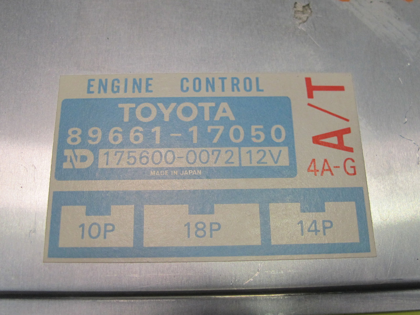 85-87 Toyota MR2 AW15 4A-GELC A/T ECM ECU Engine Computer Module 89661-17050 OEM