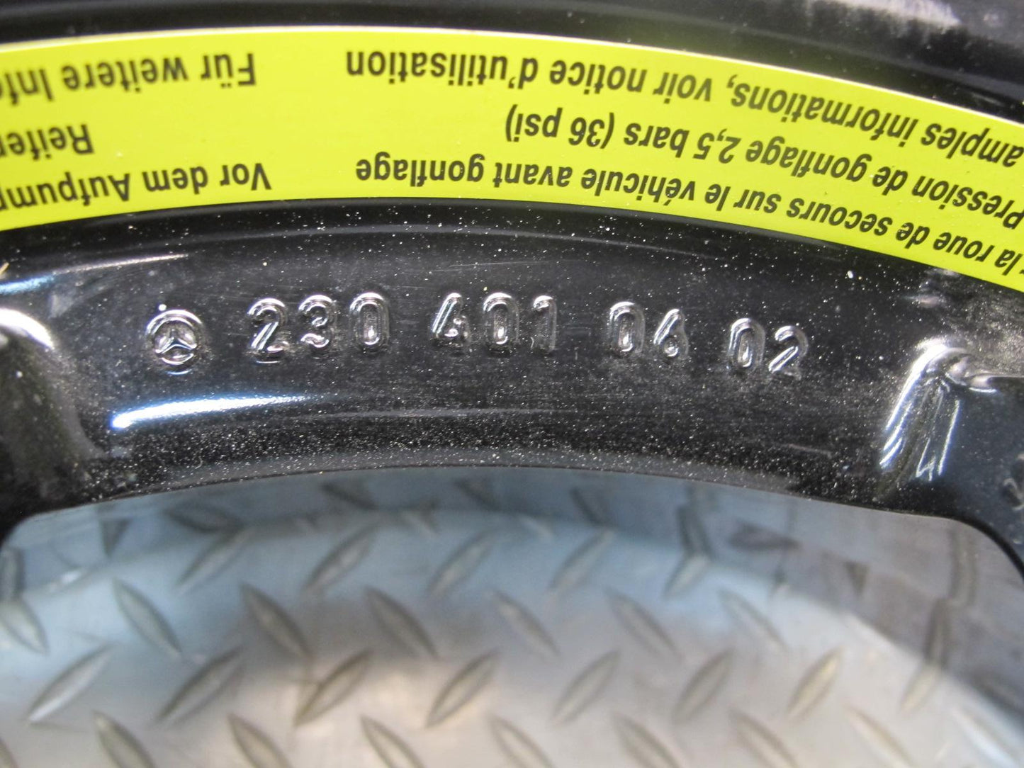 03-12 Mercedes R230 Spare Tire 17" R17 Alloy Wheel Rim 17x6B ET25 185/60 OEM