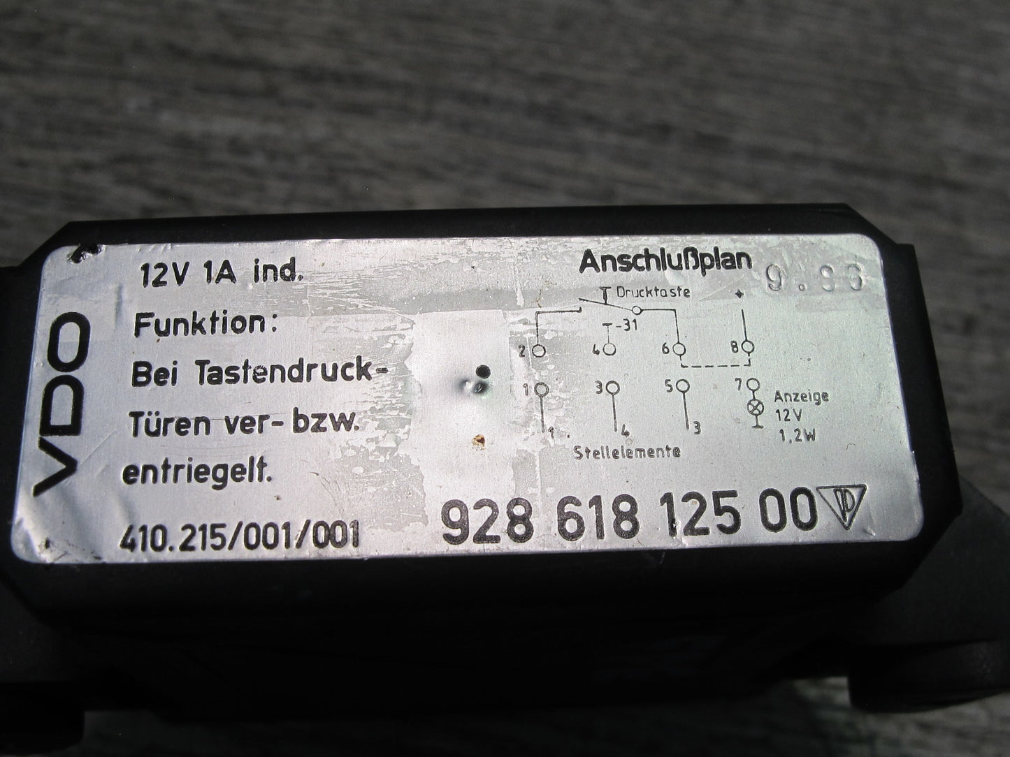 1984-1991 Porsche 928 S VDO Central Locking Control Module 92861812500