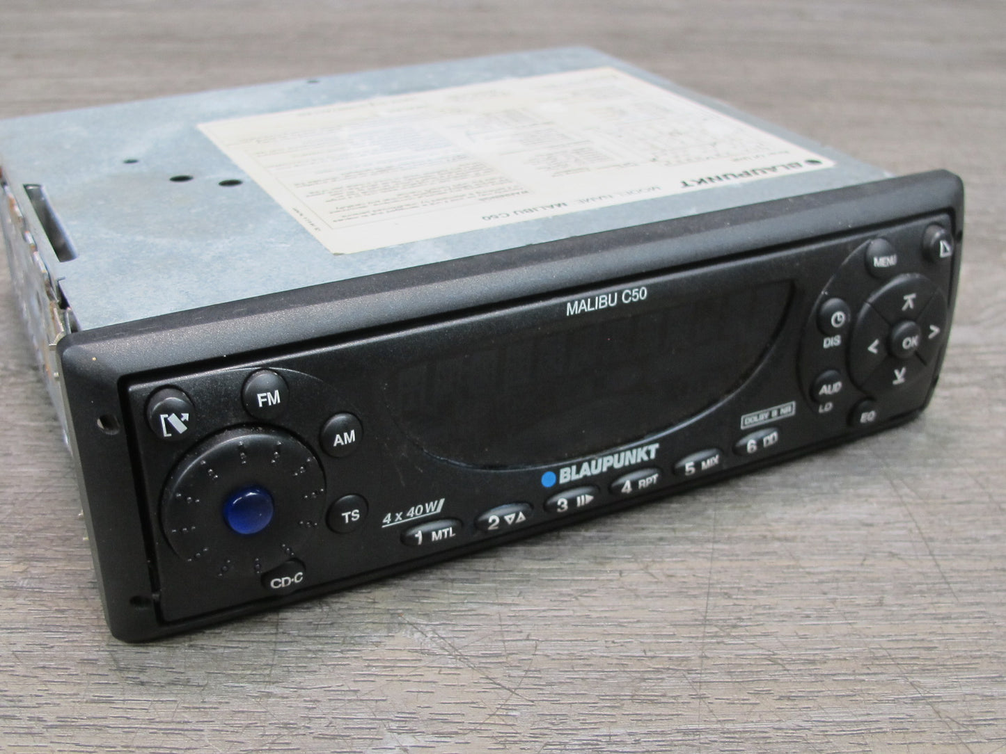 Blaupunkt Malibu C50 Am/fm Radio Cassette Player w Faceplate Case & Wiring