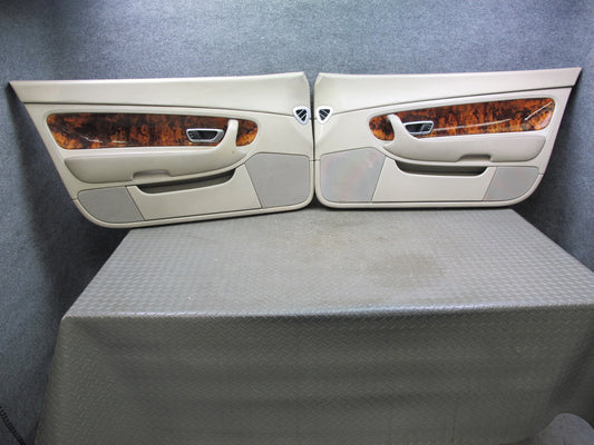 07-10 Bentley Continental GTC Left Right Door Interior Trim Cover Panel Set 37k