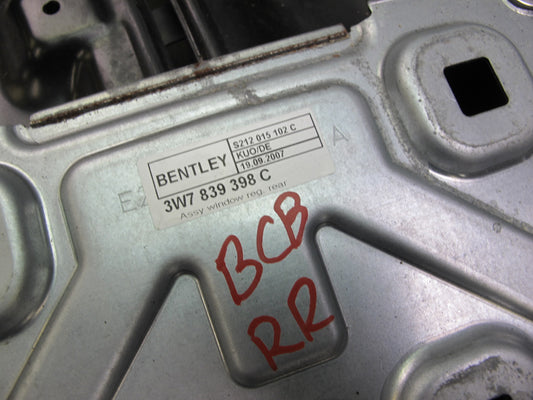 07-10 Bentley Continental GTC Rear Right Quarter Window Regulator w Motor