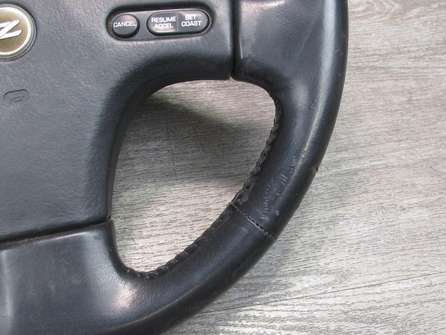 90-93 Nissan 300ZX Z32 NON Turbo Leather Steering w Cruise Switch Black OEM
