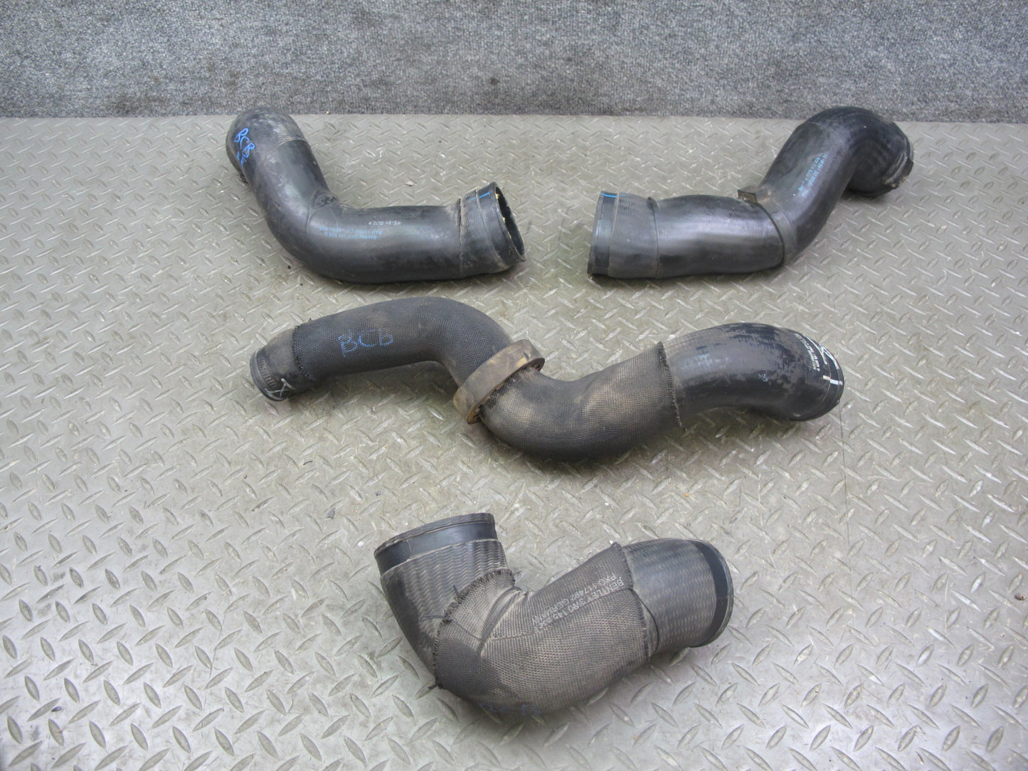 03-12 Bentley Continental GTC GT 6.0L Intercooler Hose Pipe Line Set of 4