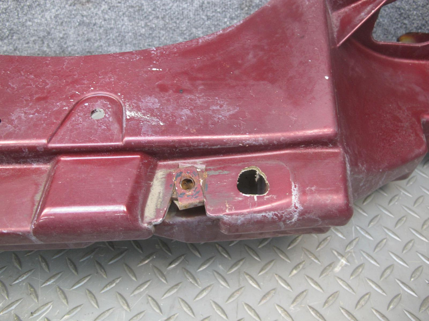 02-05 Ford Thunderbird Front Headlight Header Bracket Mount Panel Maroon OEM