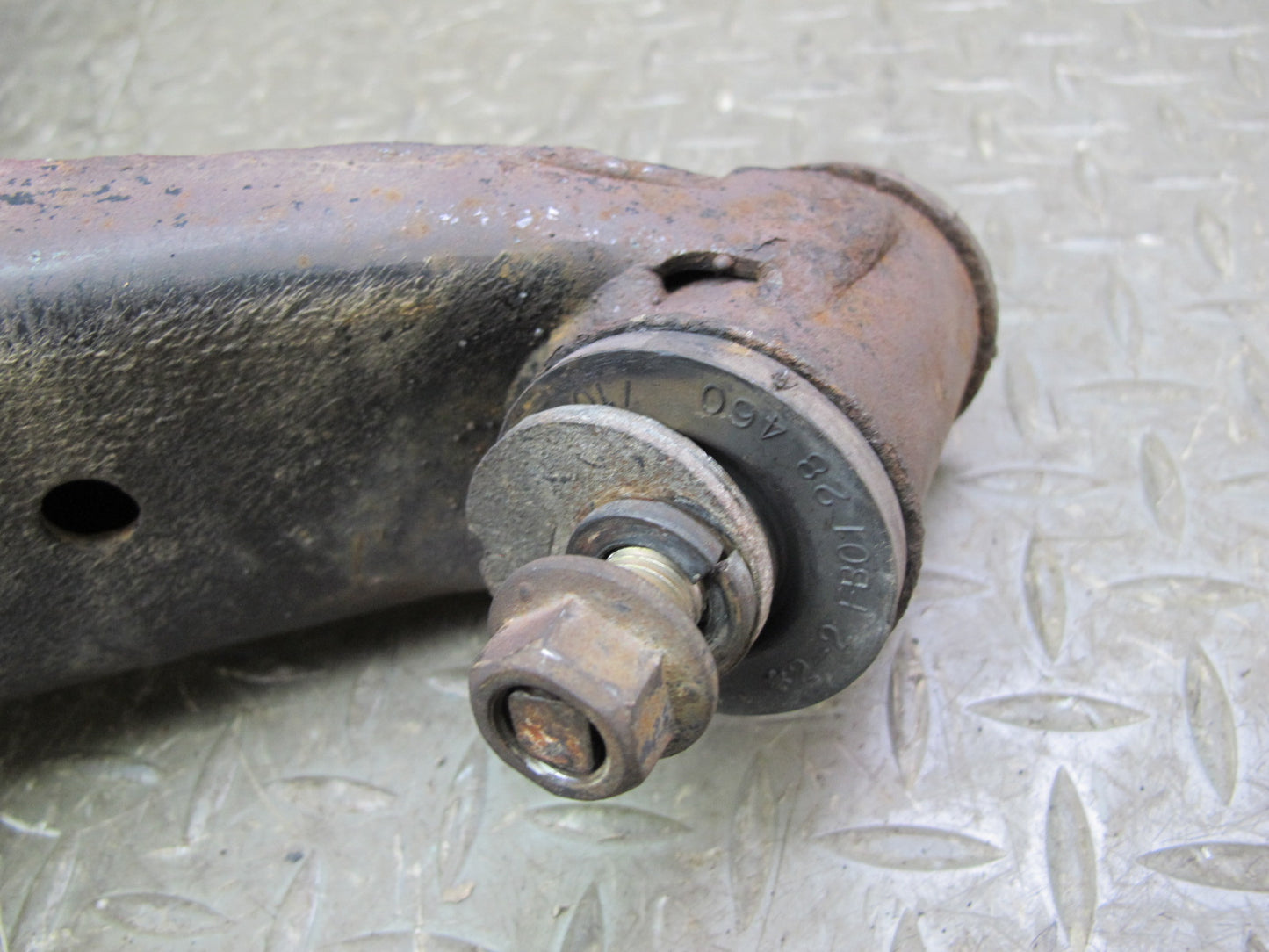 86-91 Mazda RX7 FC3S Rear Left Spindle Knuckle Wheel Hub w Trailing Arm Assy OEM