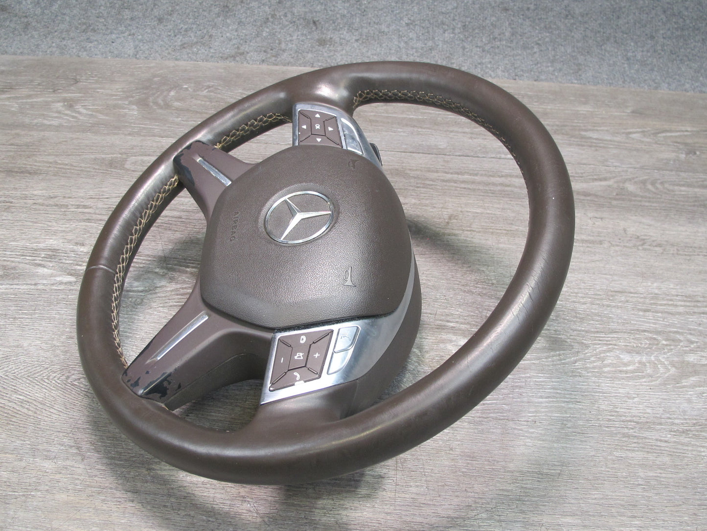 12-15 MERCEDES W166 ML GL FRONT LEFT DRIVER SIDE STEERING WHEEL W/ SRS AIRBAG OEM