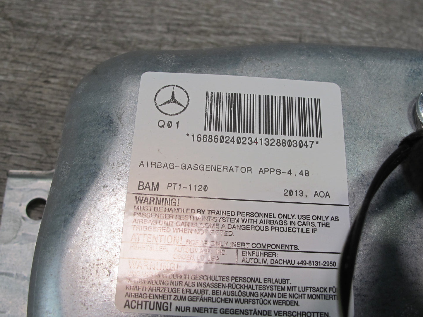 12-15 MERCEDES W166 ML GL FRONT RIGHT PASSENGER SIDE DASH SRS AIRBAG OEM