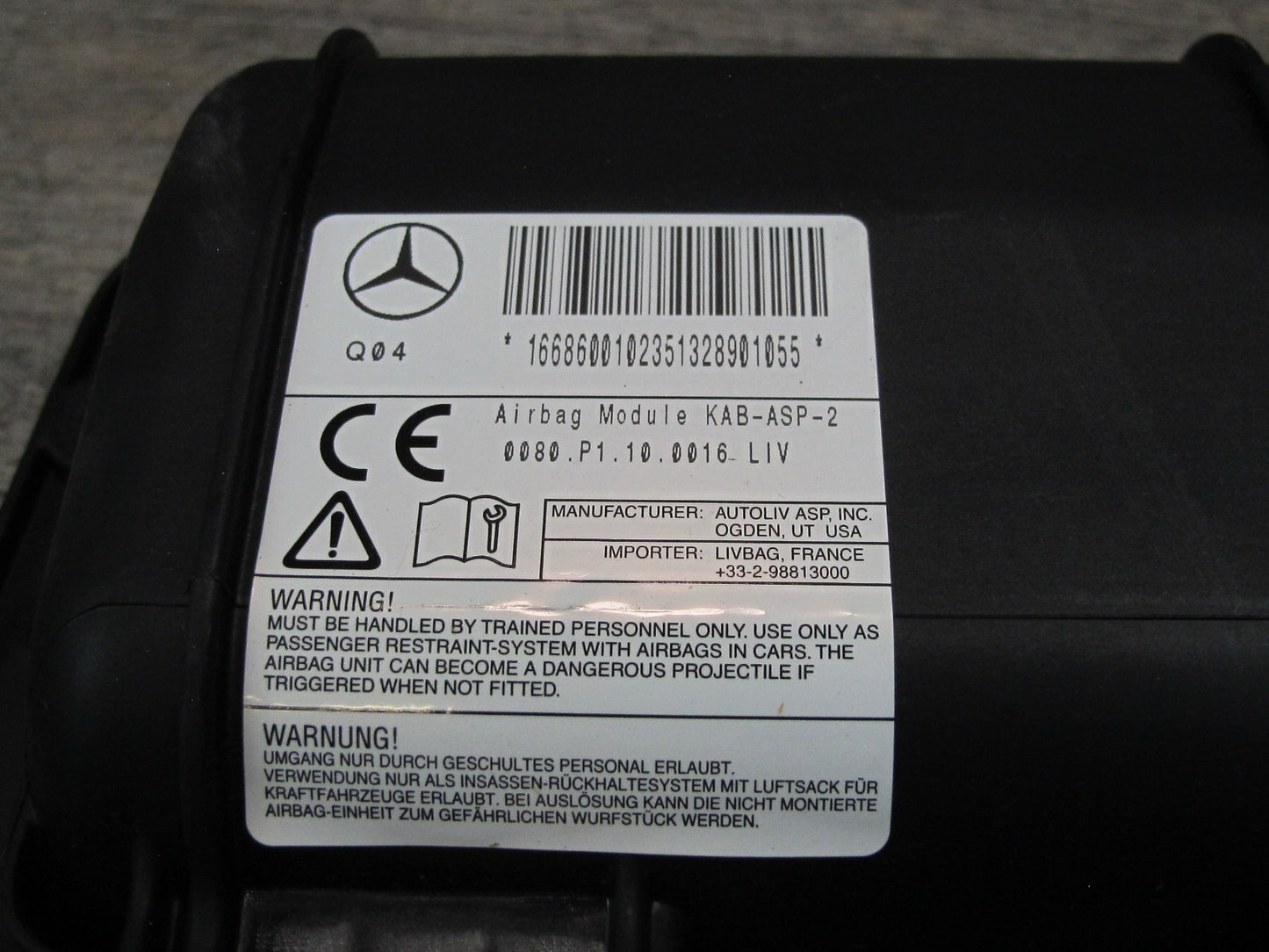 12-18 MERCEDES W166 ML GLE FRONT LEFT DRIVER SIDE DASH KNEE SRS AIRBAG 1668600102 OEM