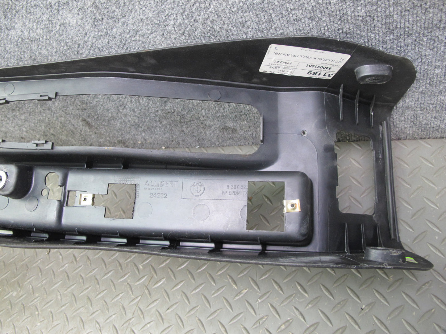 96-02 BMW E36/7 Z3 Roadster Center Console Trim Cover Panel Black OEM