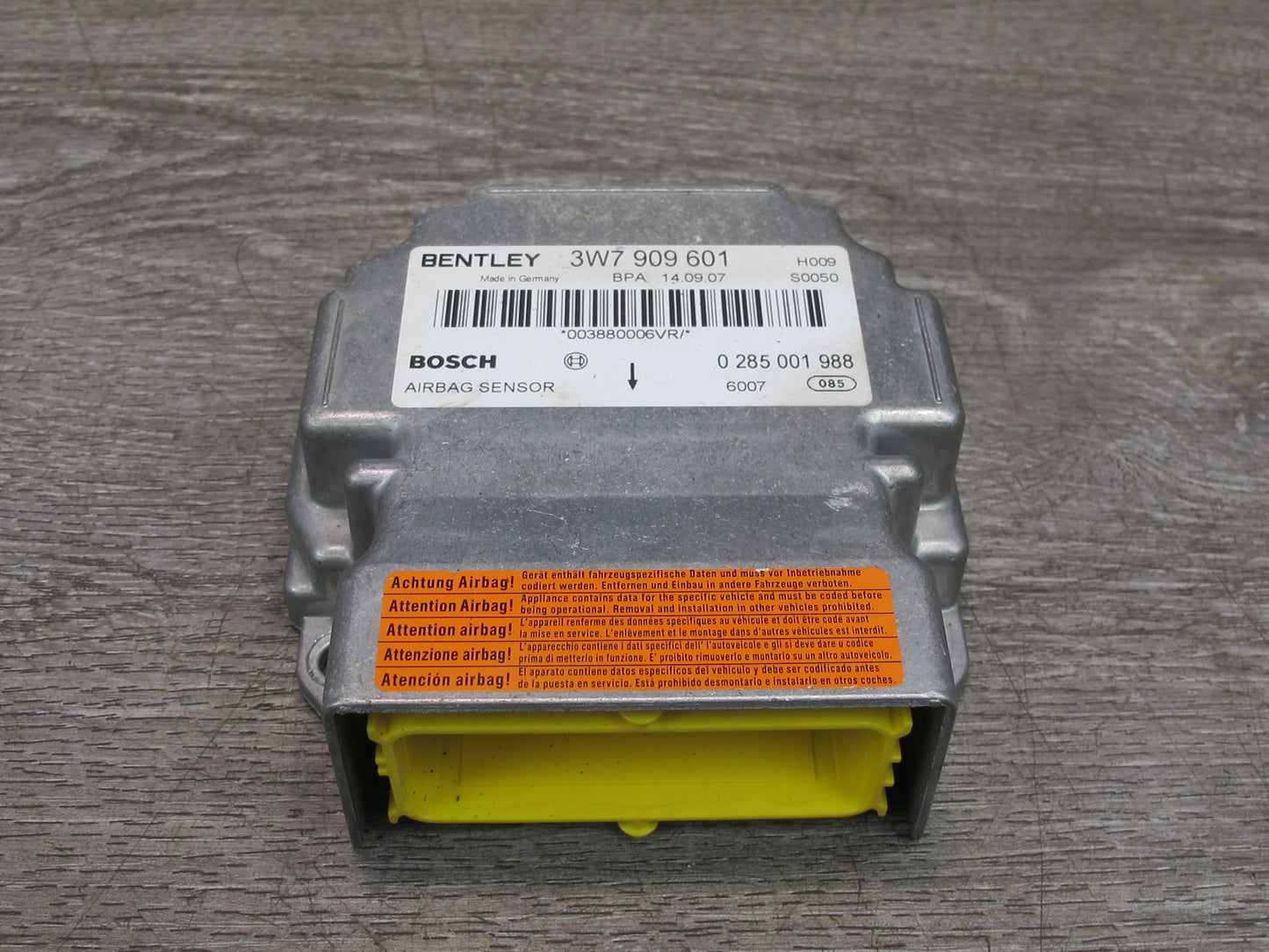 06-12 BENTLEY CONTINENTAL GTC SRS AIRBAG CONTROL MODULE UNIT 3W7909601 OEM