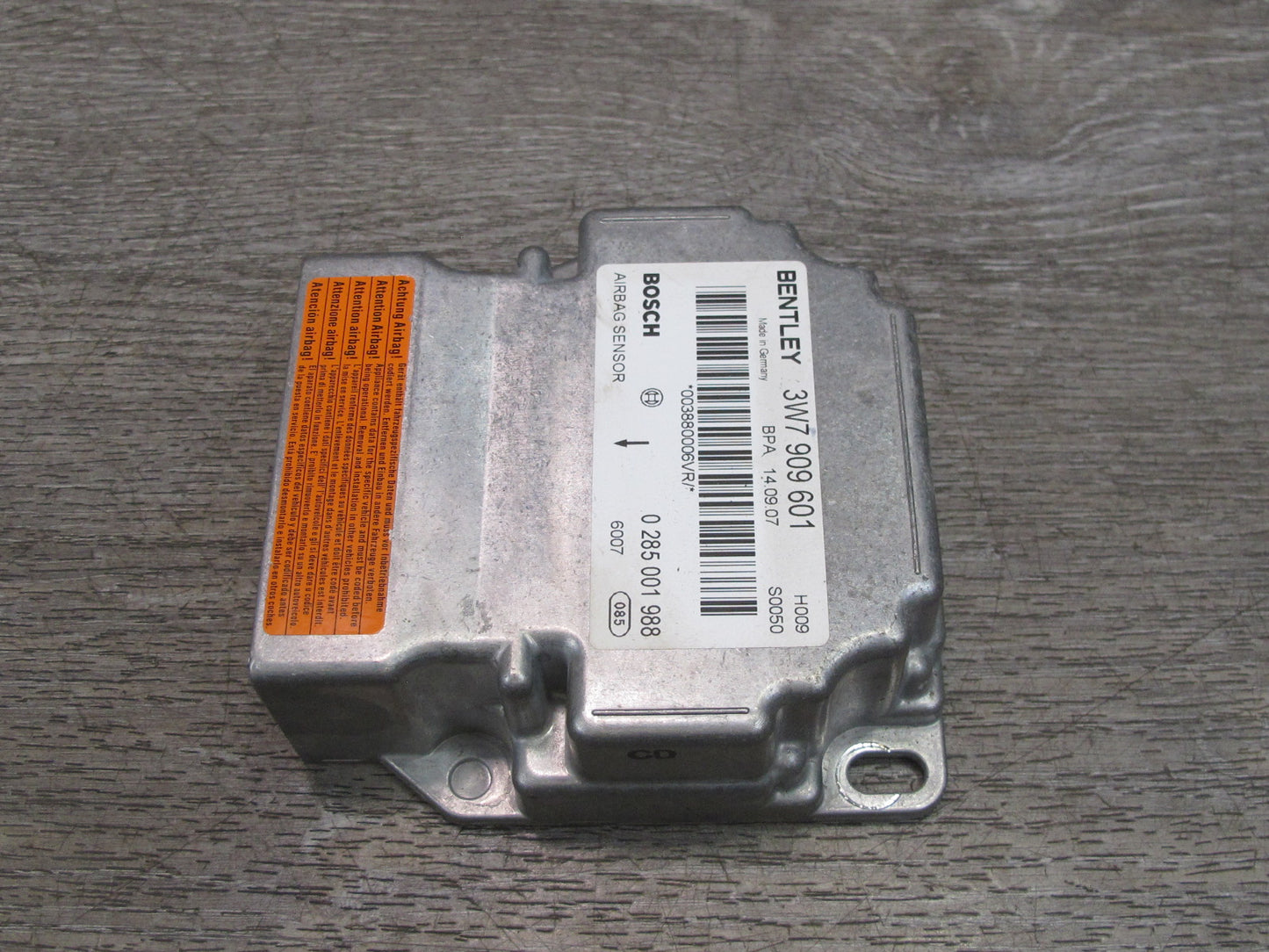 06-12 BENTLEY CONTINENTAL GTC SRS AIRBAG CONTROL MODULE UNIT 3W7909601 OEM
