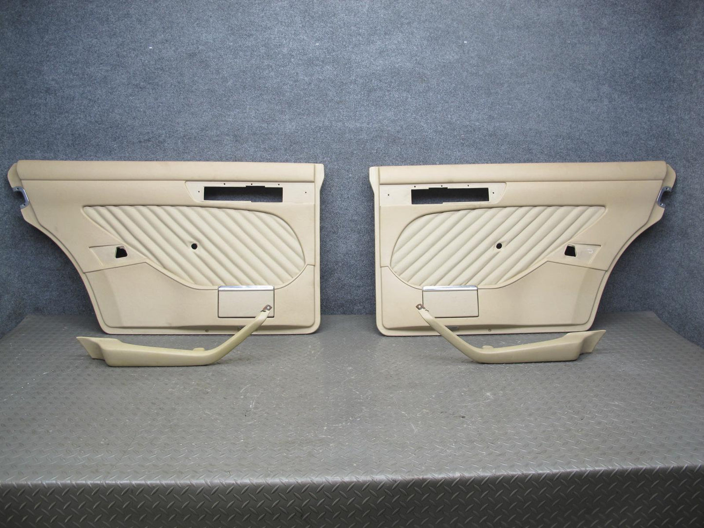 86-91 Mercedes W126 Set of 2 Rear Left & Right Door Interior Trim Panel OEM