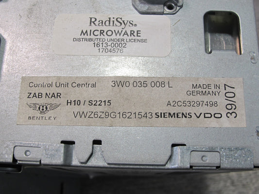 08-09 Bentley Continental GTC GT GPS Navi Radio CD Receiver Command Head Unit