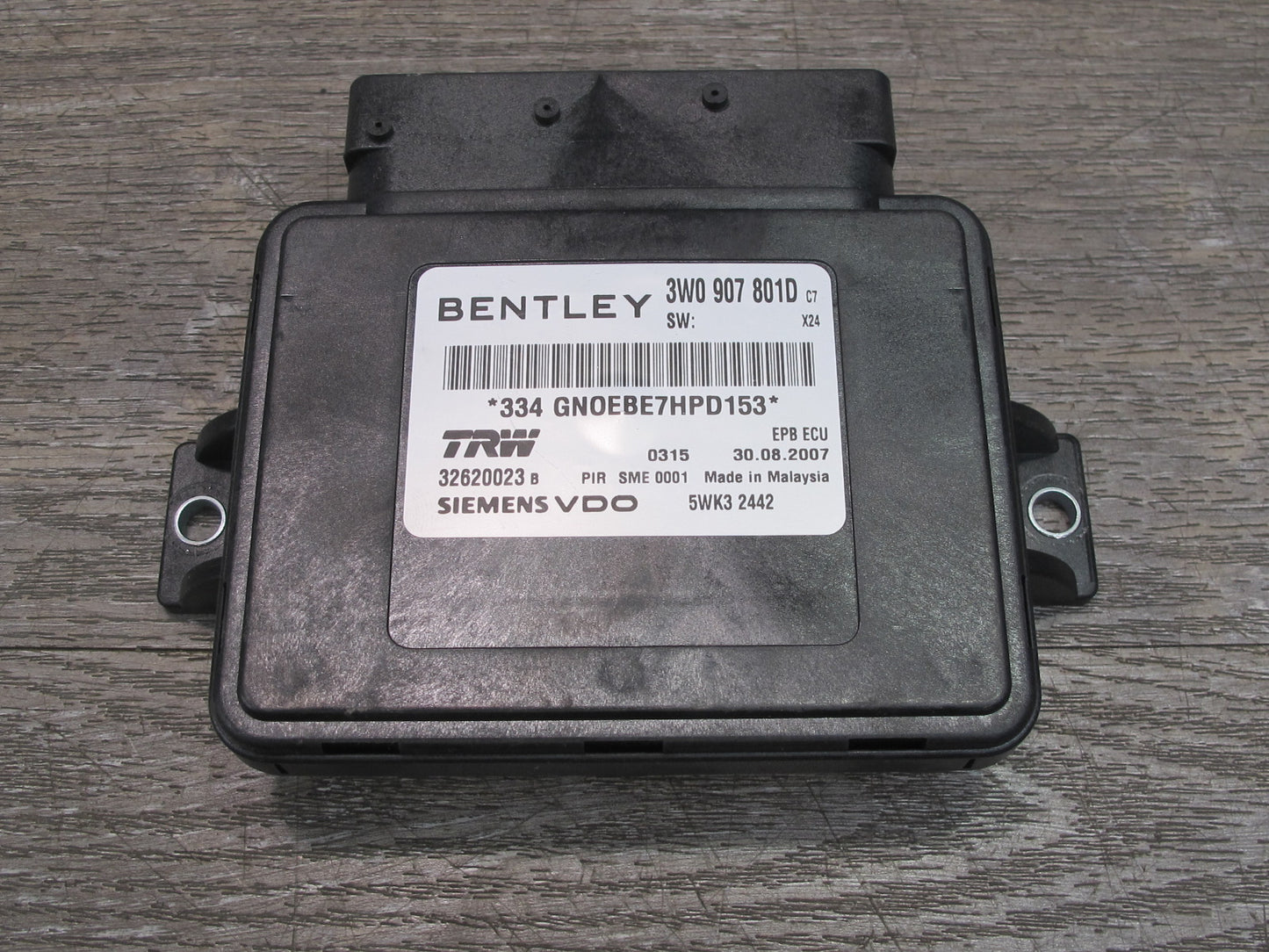 03-12 Bentley Continental GTC GT Electronic Parking Brake Control Module