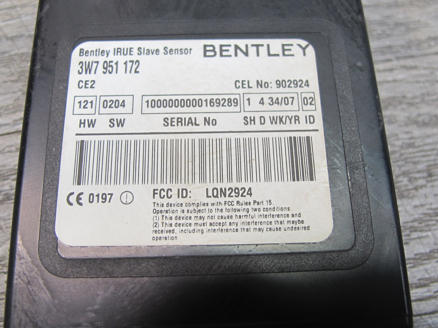 03-10 Bentley Continental GTC GT Anti Theft Alarm Control Module 3W7951172