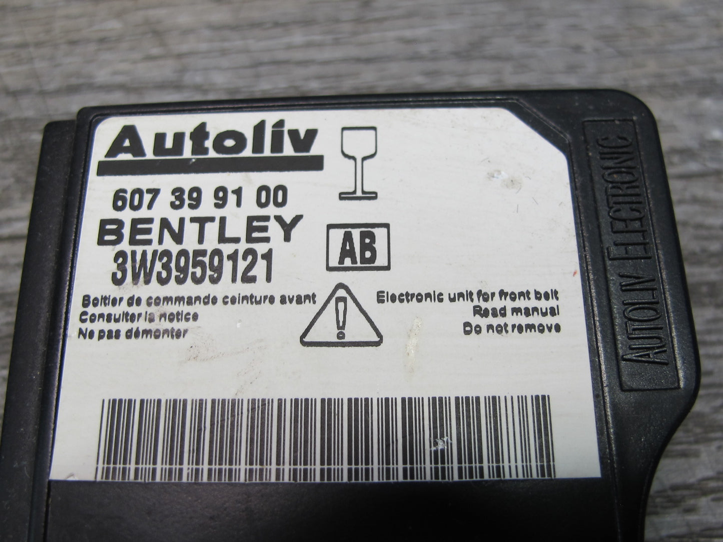 03-12 Bentley Continental GTC GT Front Seat Belt Control Module 3W3959121