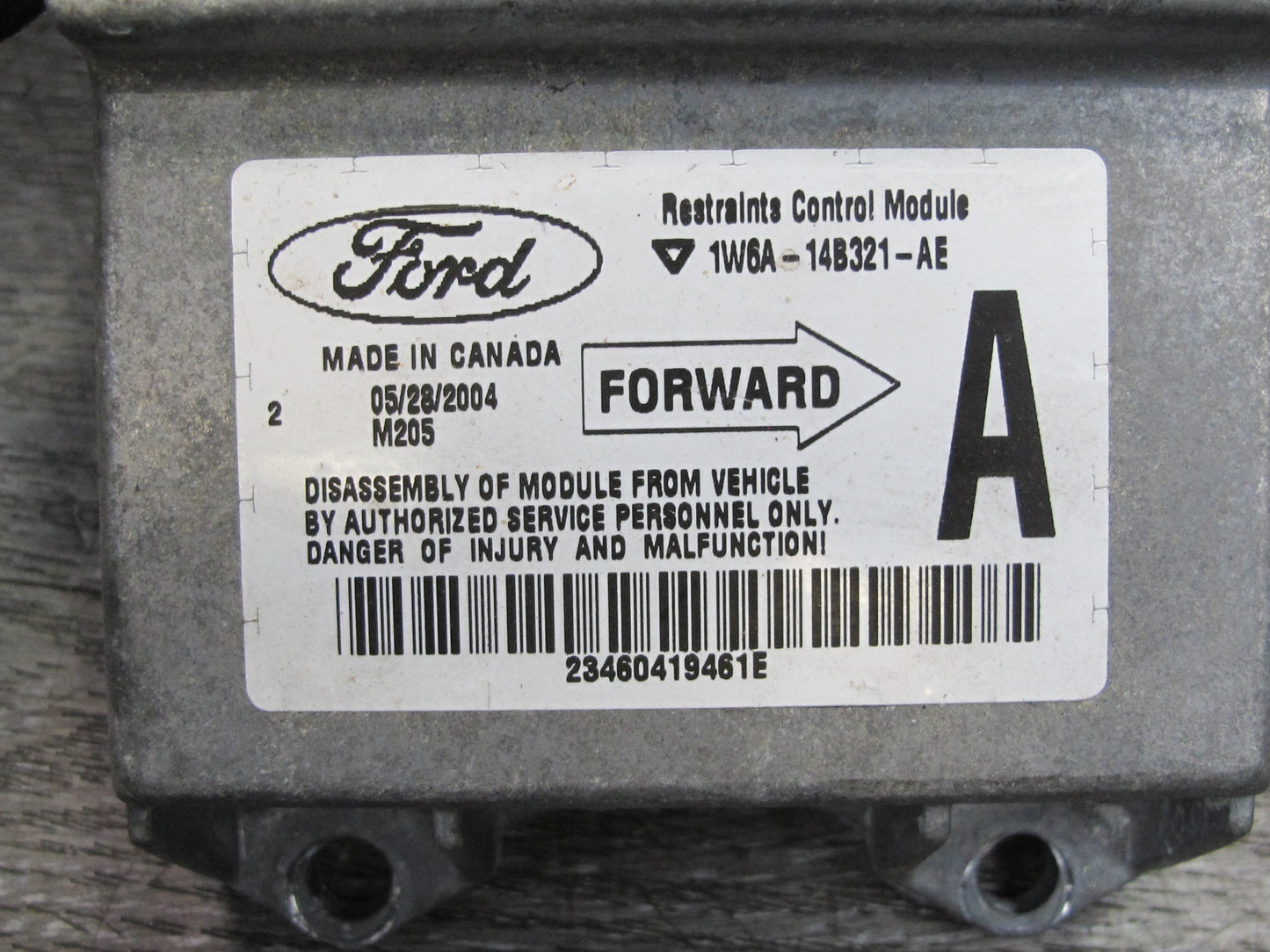 02-05 FORD THUNDERBIRD SRS AIRBAG CONTROL MODULE UNIT 1W6A14B321AE OEM